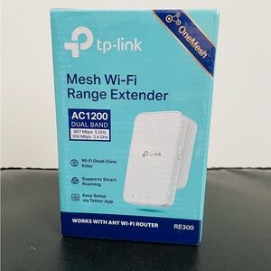 TP-Link Blue and White Mesh Wi-Fi Extender